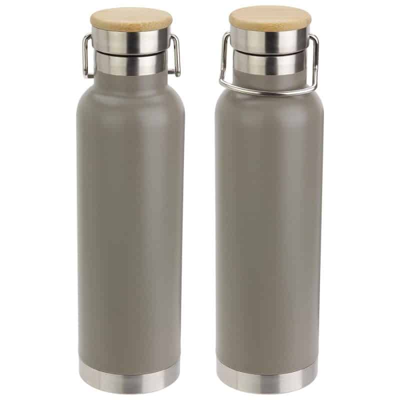 Custom Cusano 22 oz Vacuum Insulated Stainless Steel Bottle with Bamboo Cap - 7