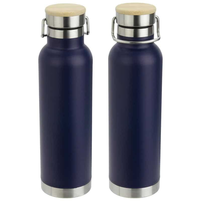 Custom Cusano 22 oz Vacuum Insulated Stainless Steel Bottle with Bamboo Cap - 9