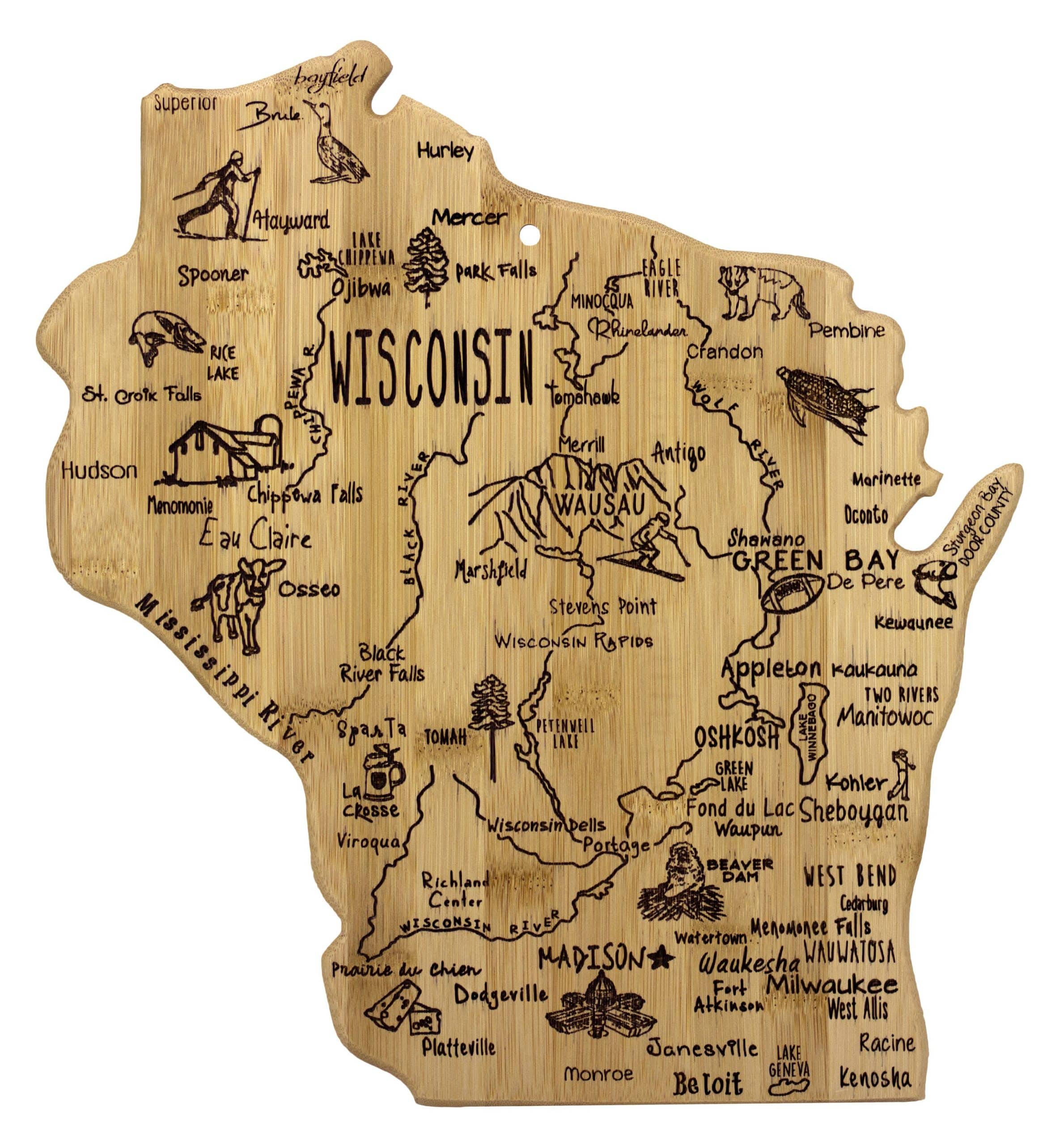 Custom Destination Wisconsin Cutting & Serving Board
