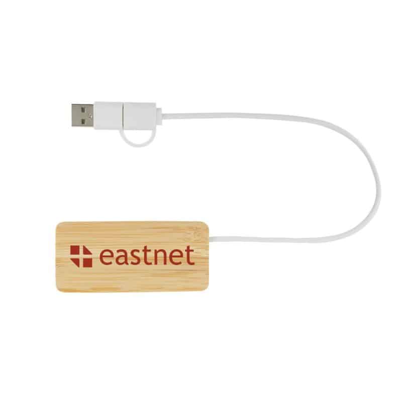 Custom Douglas Bamboo Dual USB Hub - 1
