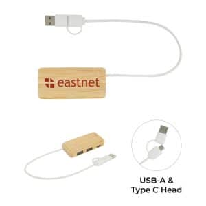 Custom Douglas Bamboo Dual USB Hub