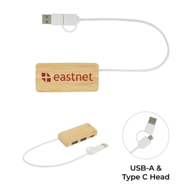 Custom Douglas Bamboo Dual USB Hub