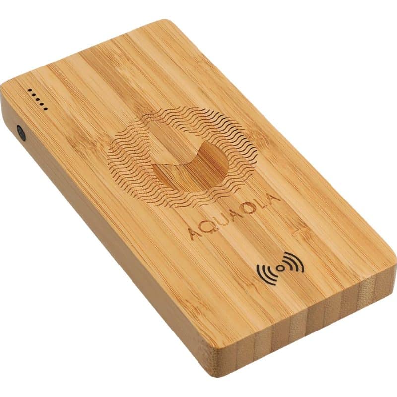 Custom FSC® 100% Bamboo 5000 mAh Wireless Power Bank - 2