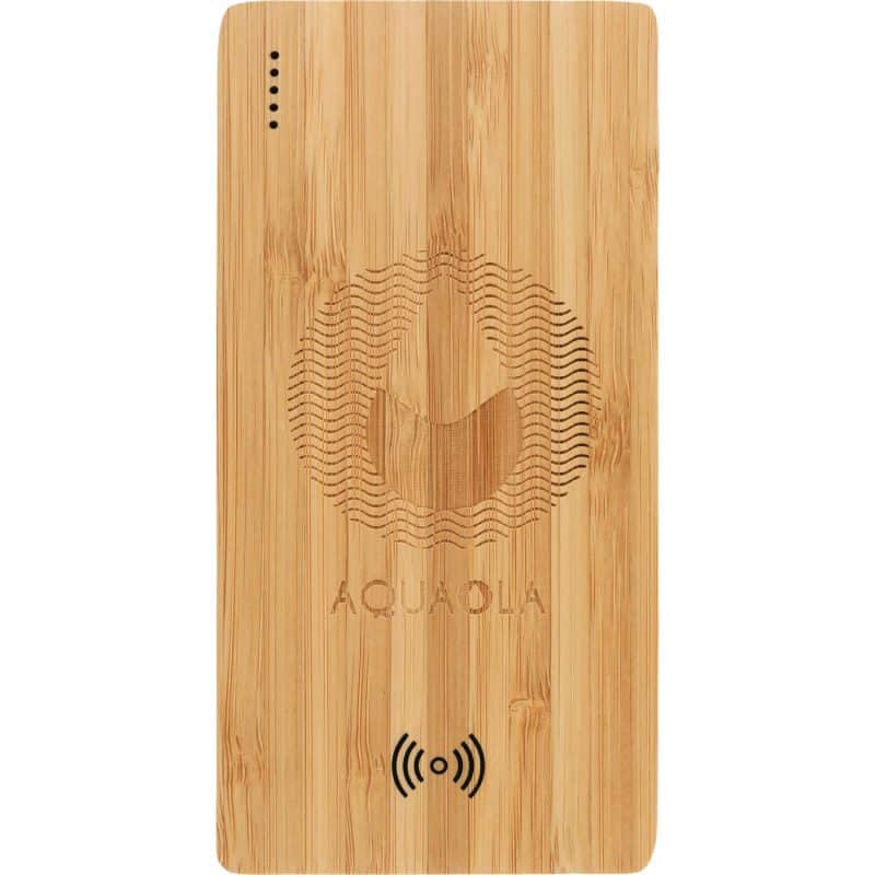 Custom FSC® 100% Bamboo 5000 mAh Wireless Power Bank - 4