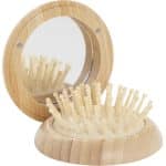 Custom FSC® 100% Bamboo Compact Mirror/Brush - 3