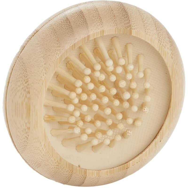 Custom FSC® 100% Bamboo Compact Mirror/Brush - 4