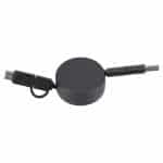 Custom FSC® 100% Bamboo Retractable 5-in-1 Charging Cable - 2