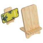 Custom FSC® Bamboo Wireless Charger Portable Phone Stand - 1