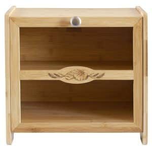 Custom Farmhouse Double-Layer Bamboo Bread Box