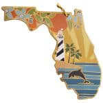 Custom Florida State Shaped Cutting & Serving Board w/Artwork by Summer Stokes