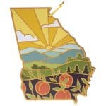 Custom Georgia State Shaped Cutting & Serving Board w/Artwork by Summer Stokes - 1