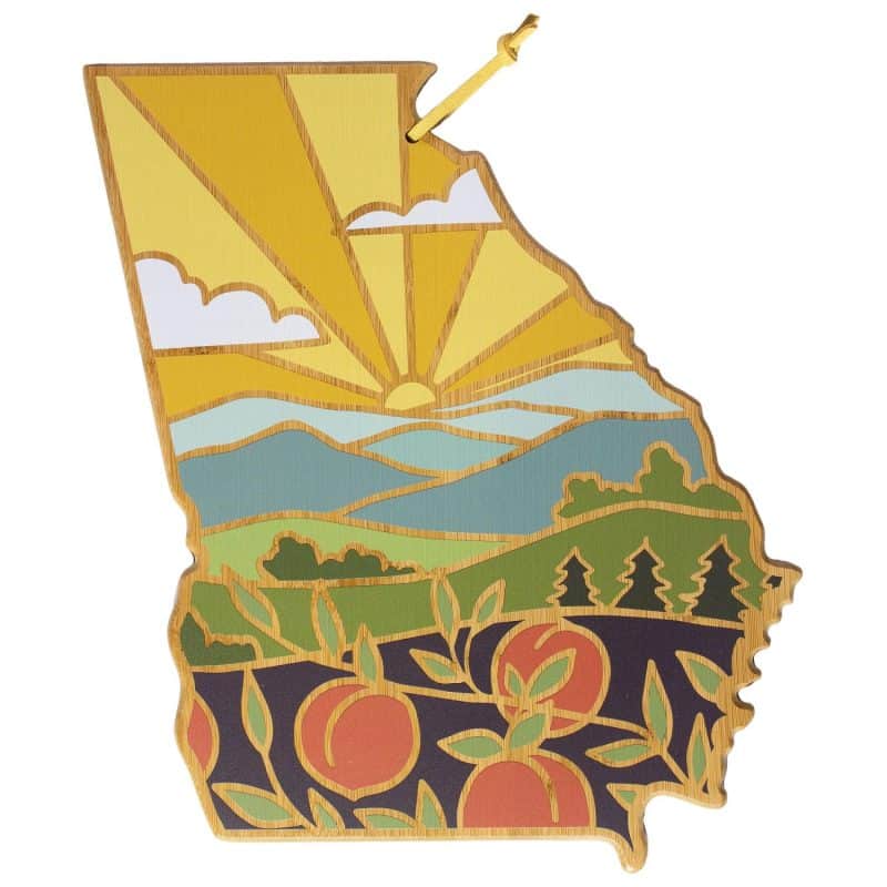 Custom Georgia State Shaped Cutting & Serving Board w/Artwork by Summer Stokes - 1