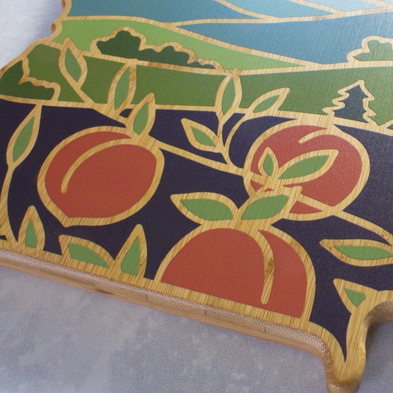 Custom Georgia State Shaped Cutting & Serving Board w/Artwork by Summer Stokes - 3