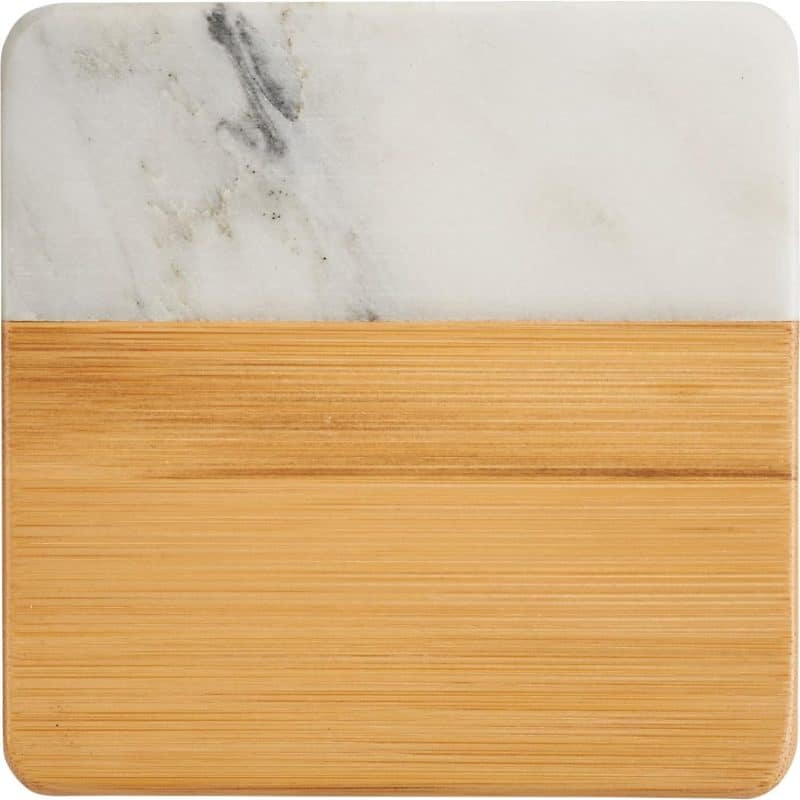 Custom Marble and Bamboo Coaster Set - 1