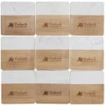 Custom Marble and Bamboo Coaster Set - 7
