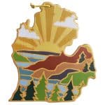 Custom Michigan (Mitten) State Shaped Cutting & Serving Board w/Artwork by Summer Stokes