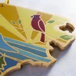 Custom North Carolina State Shaped Cutting & Serving Board w/Artwork by Summer Stokes - 3