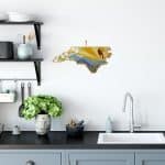 Custom North Carolina State Shaped Cutting & Serving Board w/Artwork by Summer Stokes - 4