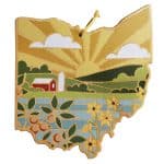 Custom Ohio State Shaped Cutting & Serving Board w/Artwork by Summer Stokes