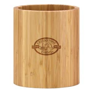 Custom Oval Shaped Bamboo Kitchen Utensil Holder
