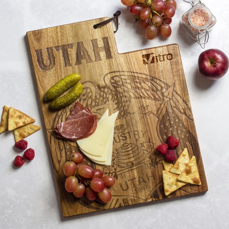 Custom Rock & Branch® Origins Series Utah State Shaped Cutting & Serving Board - 1