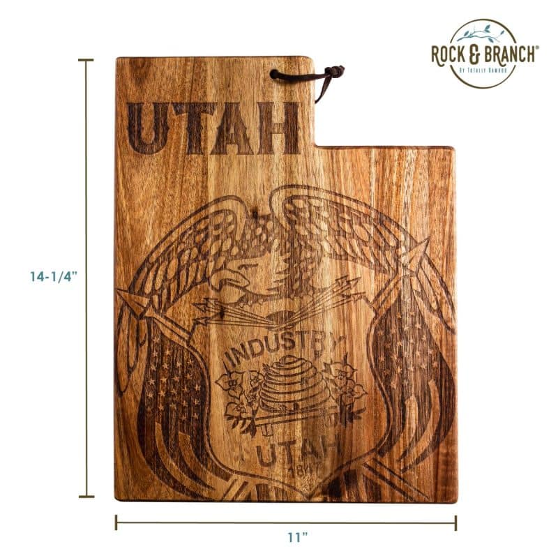Custom Rock & Branch® Origins Series Utah State Shaped Cutting & Serving Board - 4