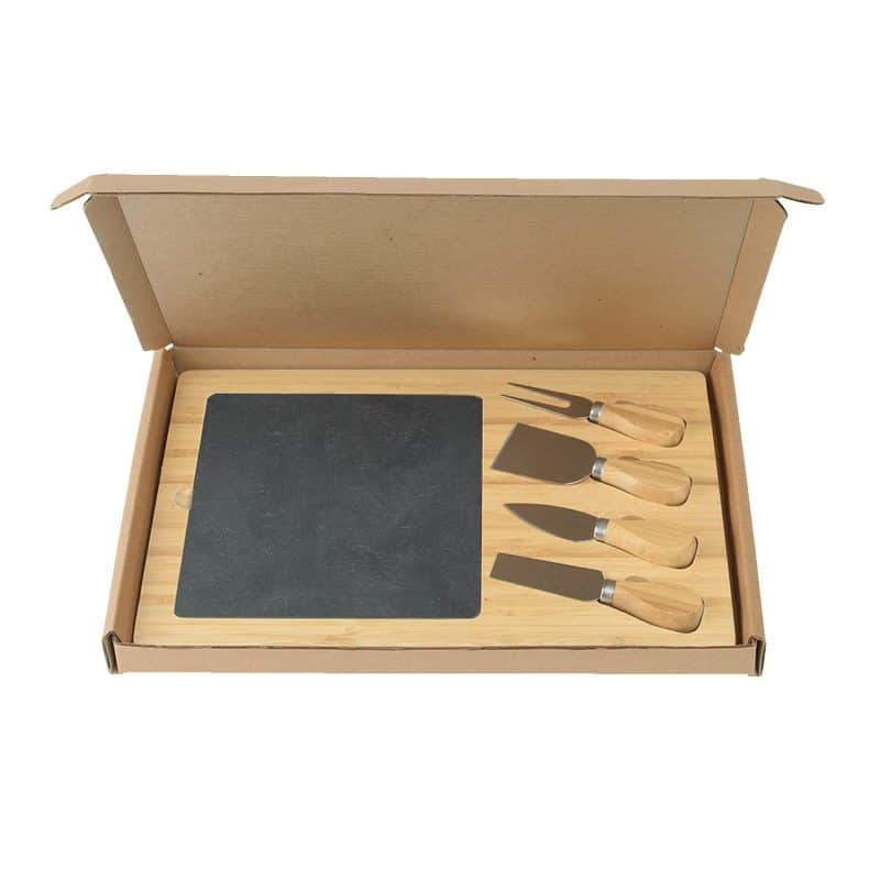 Custom Slate Cheese Board Gift Box Set - 8