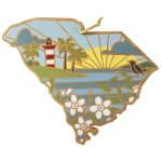 Custom South Carolina State Shaped Cutting & Serving Board w/Artwork by Summer Stokes - 1