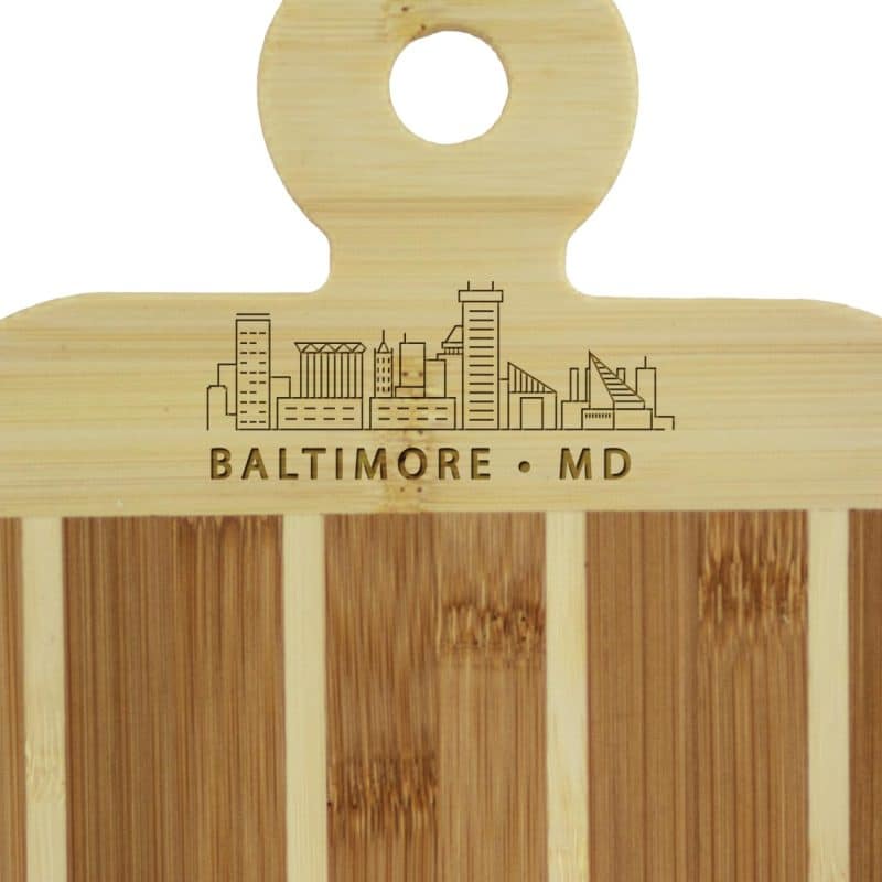 Custom Striped Paddle Baltimore City Skyline Board - 2
