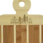 Custom Striped Paddle Charlotte City Skyline Board - 2