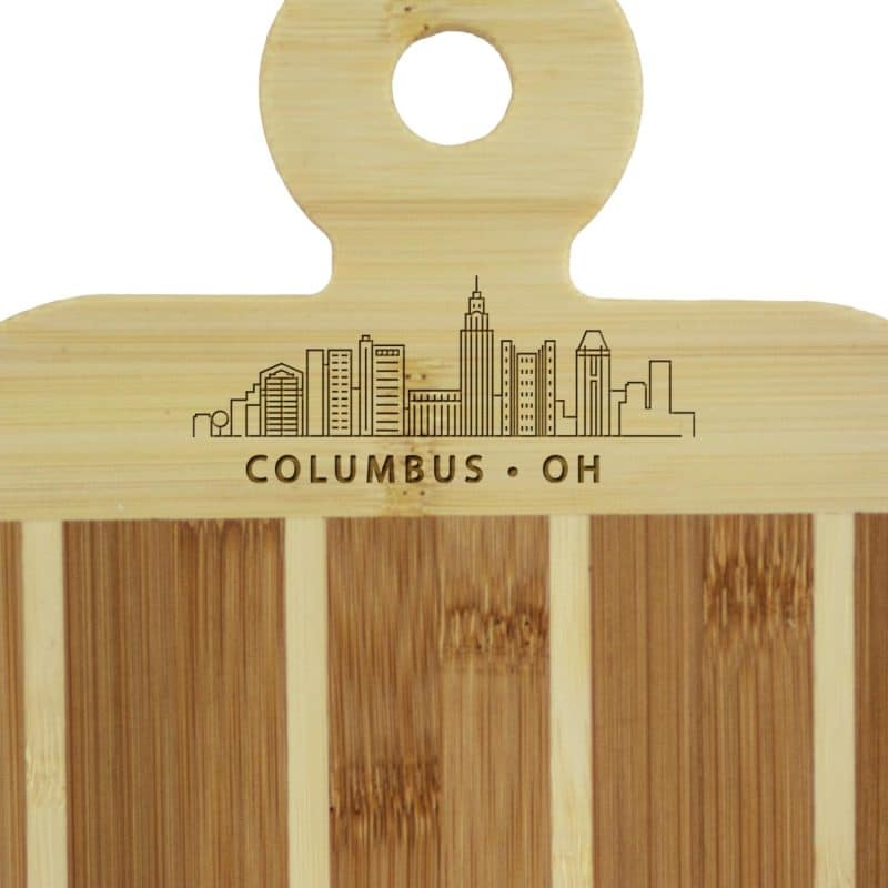 Custom Striped Paddle Columbus City Skyline Board - 2