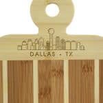 Custom Striped Paddle Dallas City Skyline Board - 2
