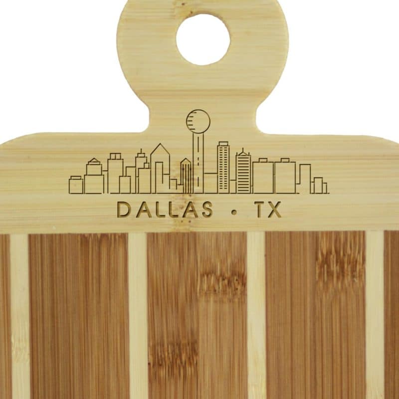 Custom Striped Paddle Dallas City Skyline Board - 2