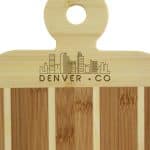 Custom Striped Paddle Denver City Skyline Board - 2