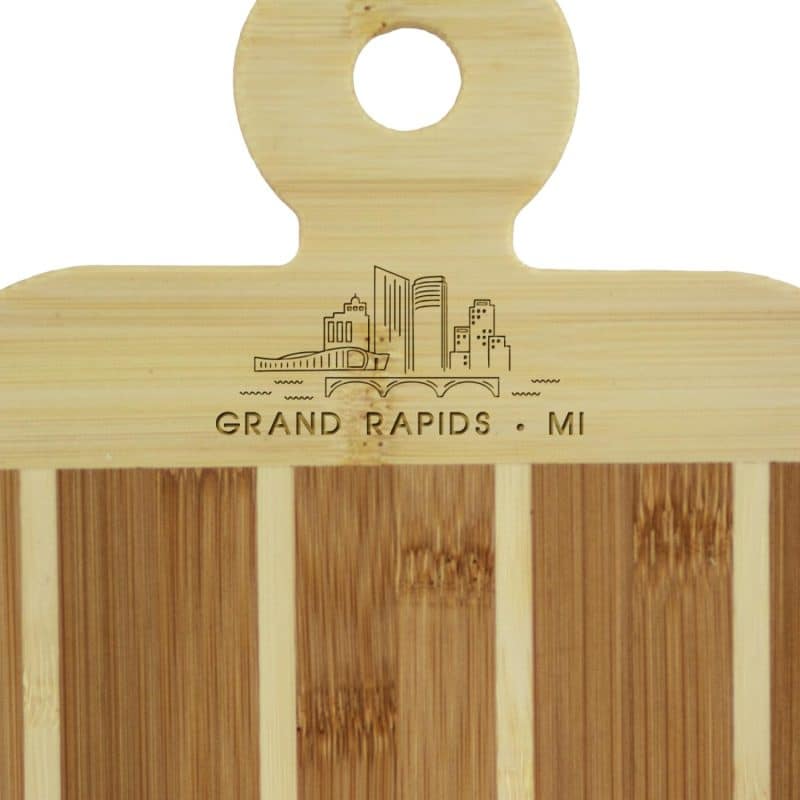 Custom Striped Paddle Grand Rapids City Skyline Board - 2