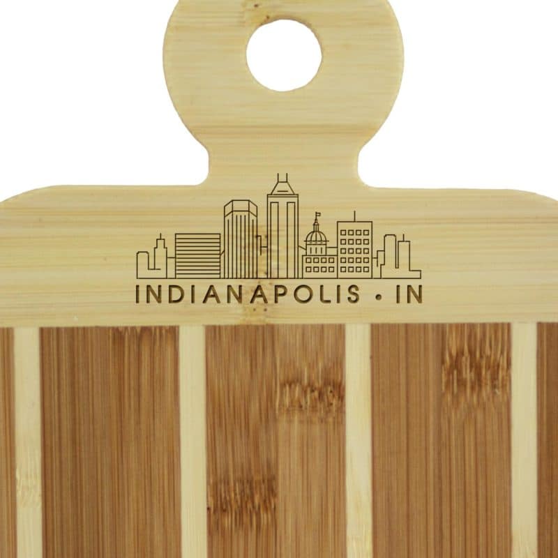 Custom Striped Paddle Indianapolis City Skyline Board - 2