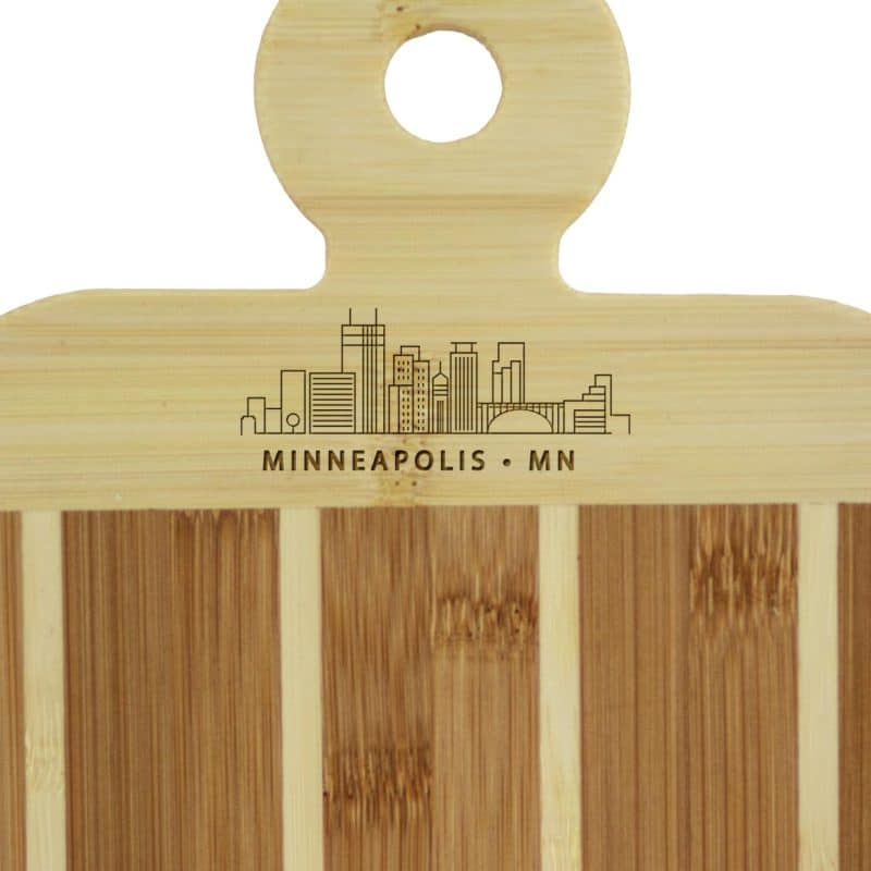 Custom Striped Paddle Minneapolis City Skyline Board - 2