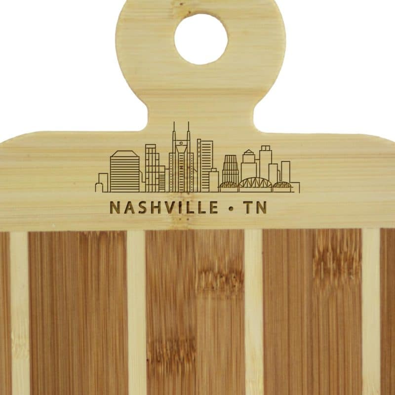 Custom Striped Paddle Nashville City Skyline Board - 2