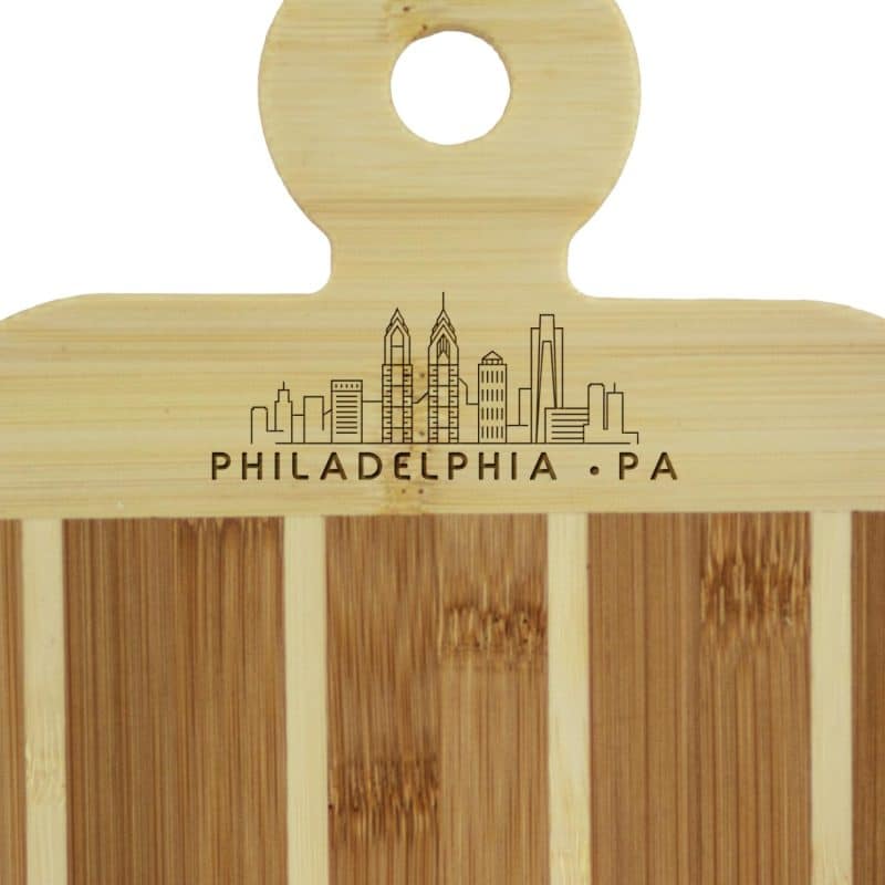 Custom Striped Paddle Philadelphia City Skyline Board - 2