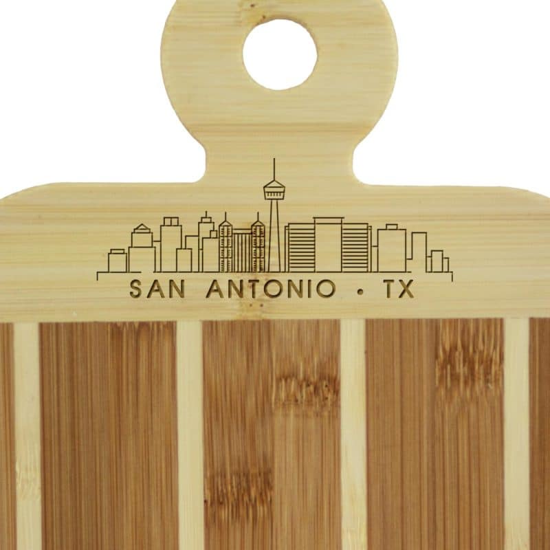 Custom Striped Paddle San Antonio City Skyline Board - 2