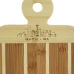 Custom Striped Paddle Seattle City Skyline Board - 2