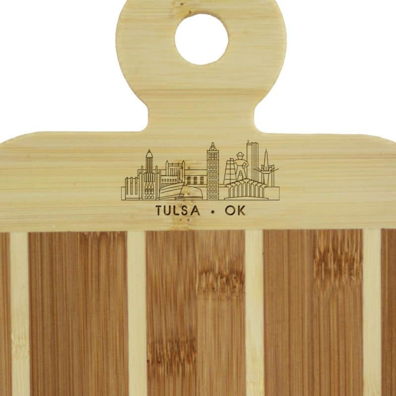 Custom Striped Paddle Tulsa City Skyline Board - 2