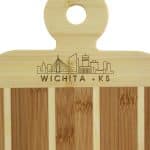 Custom Striped Paddle Wichita City Skyline Board - 2