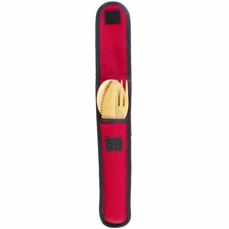 Custom Take-Along Flatware Set w/Red Travel Case - 6