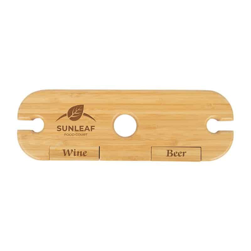 Custom Temecula 3-Piece Bamboo Wine Caddy - 1