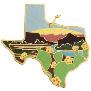Custom Texas State Shaped Cutting & Serving Board w/Artwork by Summer Stokes