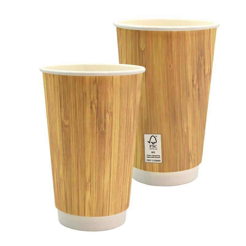 Custom 16 oz. Full Color Bamboo Pattern Paper Cup - 1
