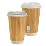 Custom 16 oz. Full Color Bamboo Pattern Paper Cup With Lid - 1