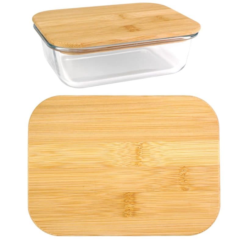 Custom Bamboo Glass Container - 1
