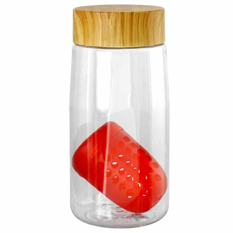 Custom Bamboo Pattern 18 oz. Recycled Bottle with Floating Infuser - 5
